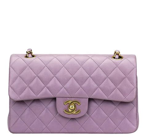 chanel bag purple with orange lining|Chanel flap bag lambskin.